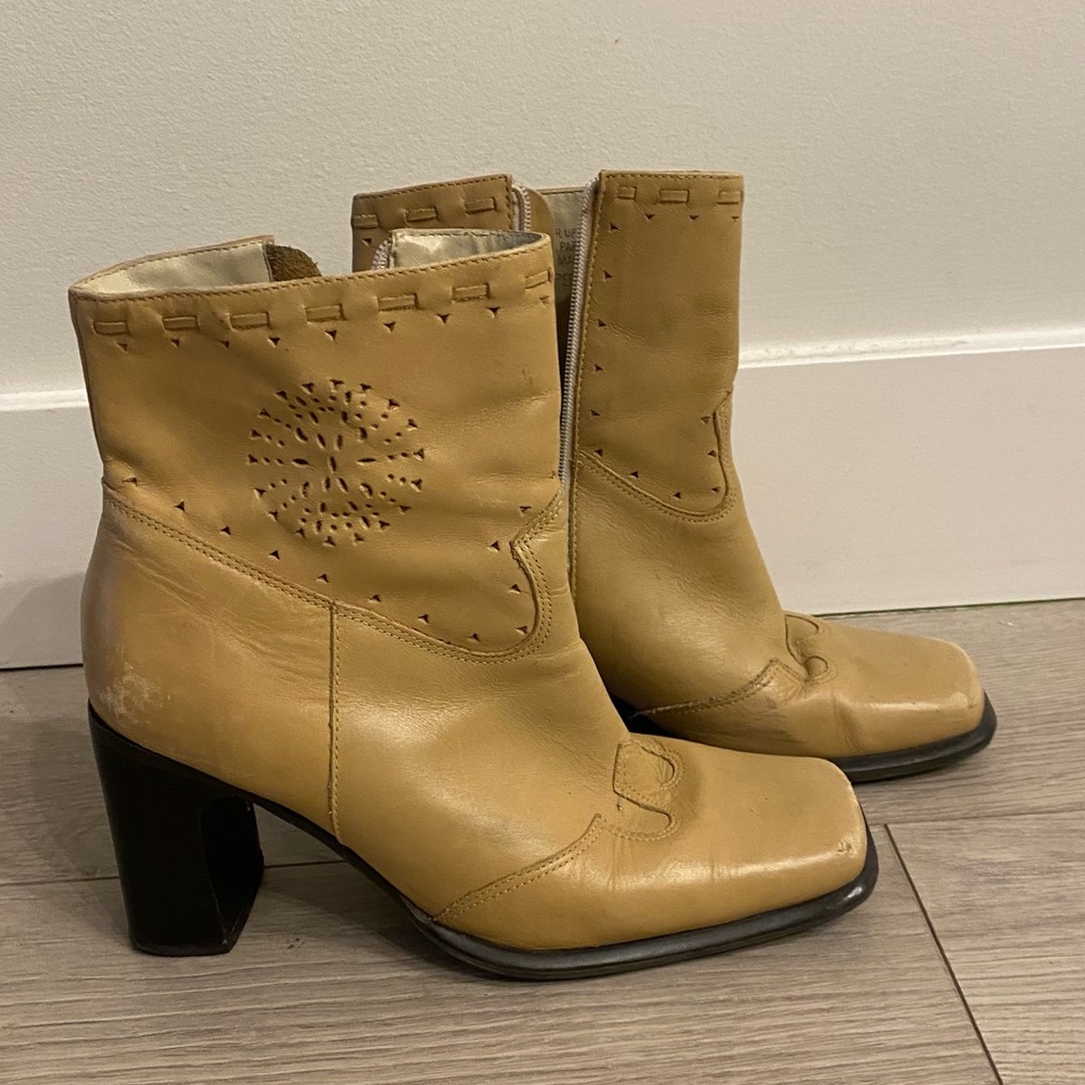 Tan Leather Ankle Boots